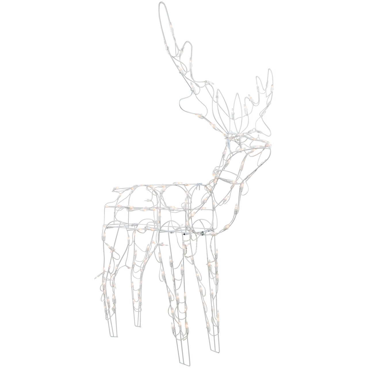 Northlight 48" Lighted White Standing Reindeer Outdoor Christmas Yard Decoration